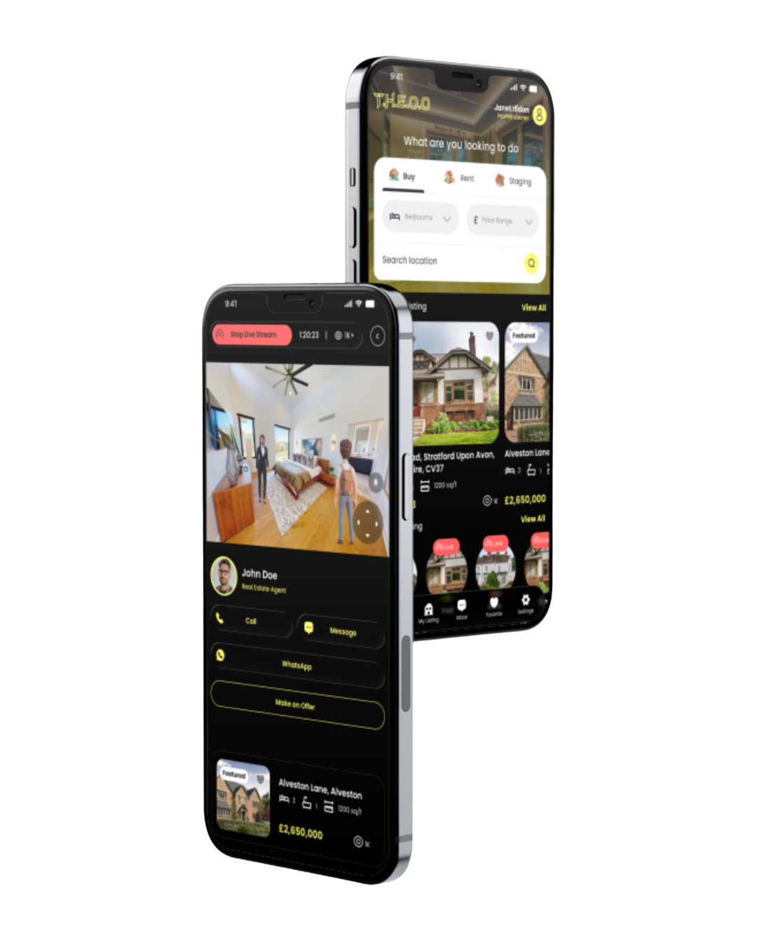 Live property stream on phones